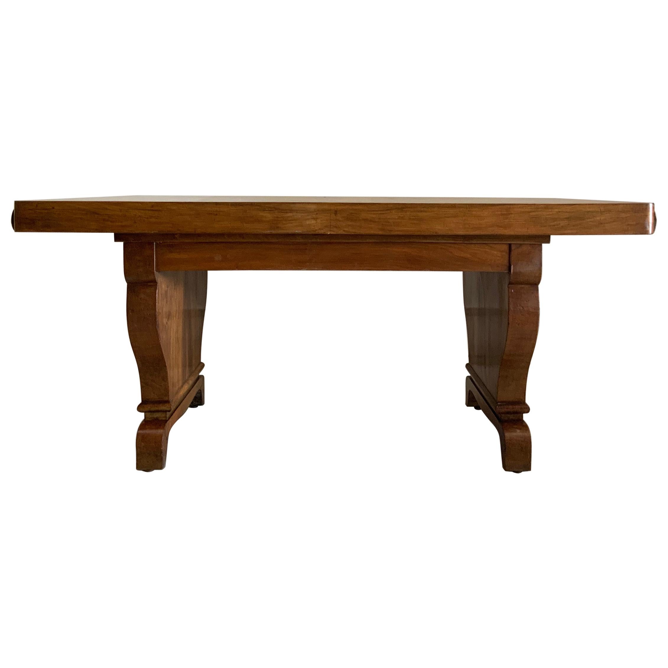 French Dining Table Midcentury, Varnished in Cherrywood For Sale at 1stDibs