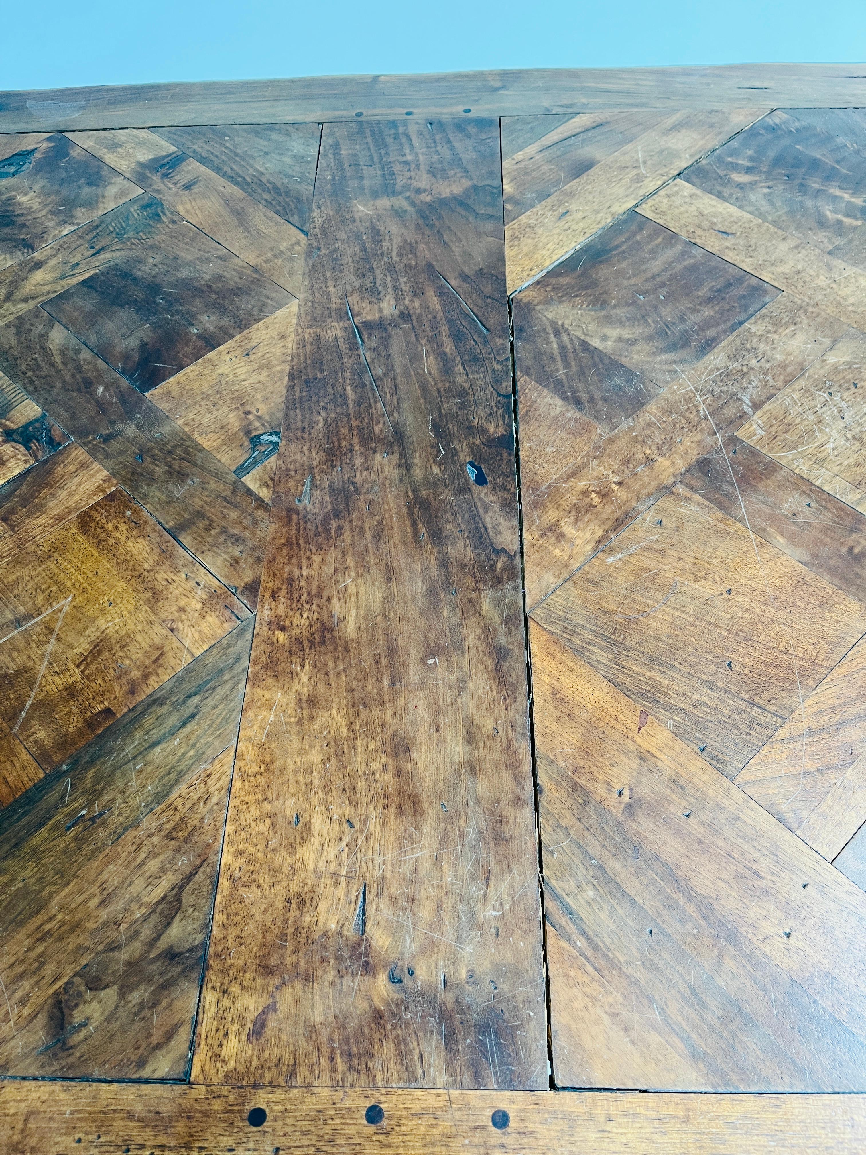 French Dining Table with Scrolled Steel Base For Sale 10