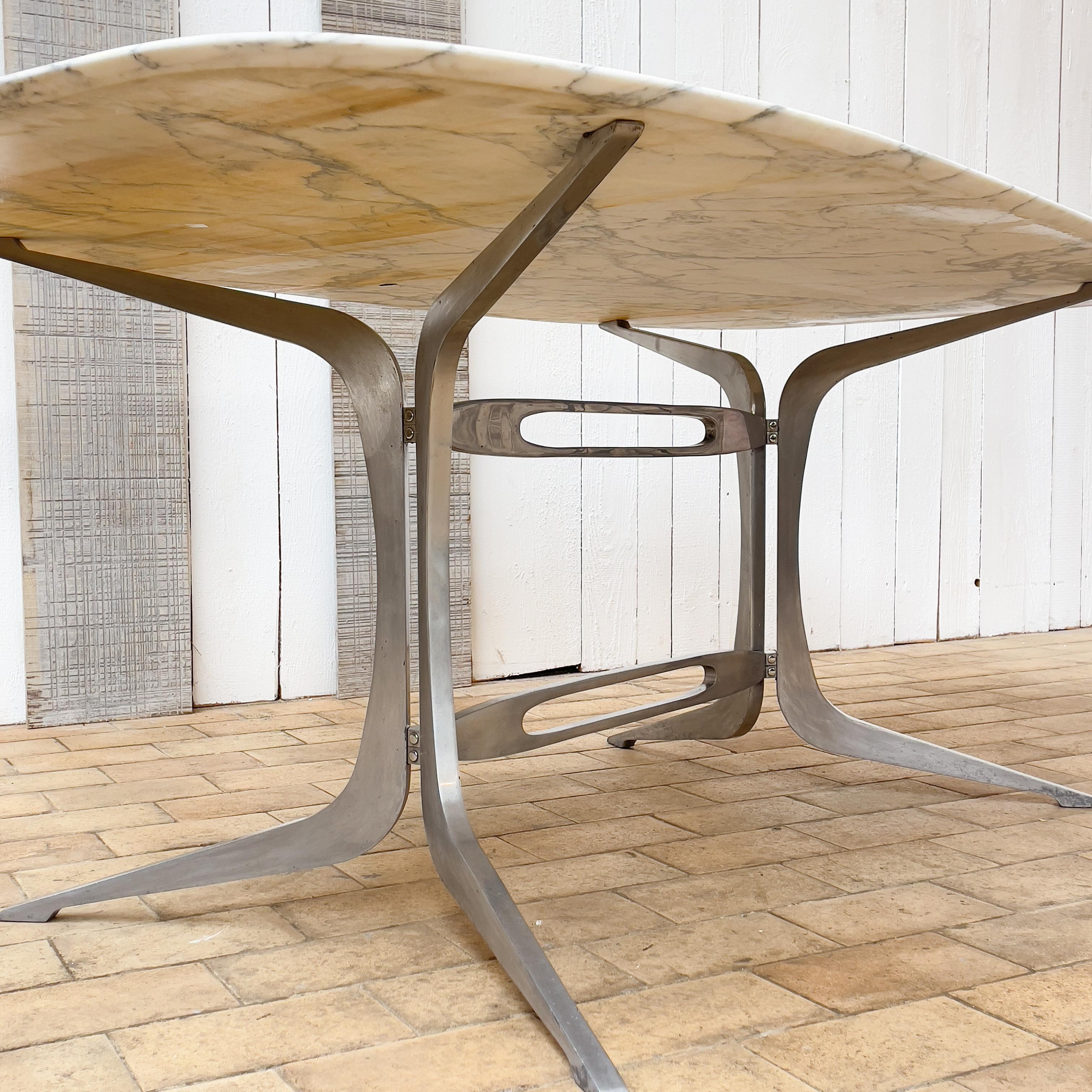 Late 20th Century French Dinning Marble Table by Pierre Pichard For Sale