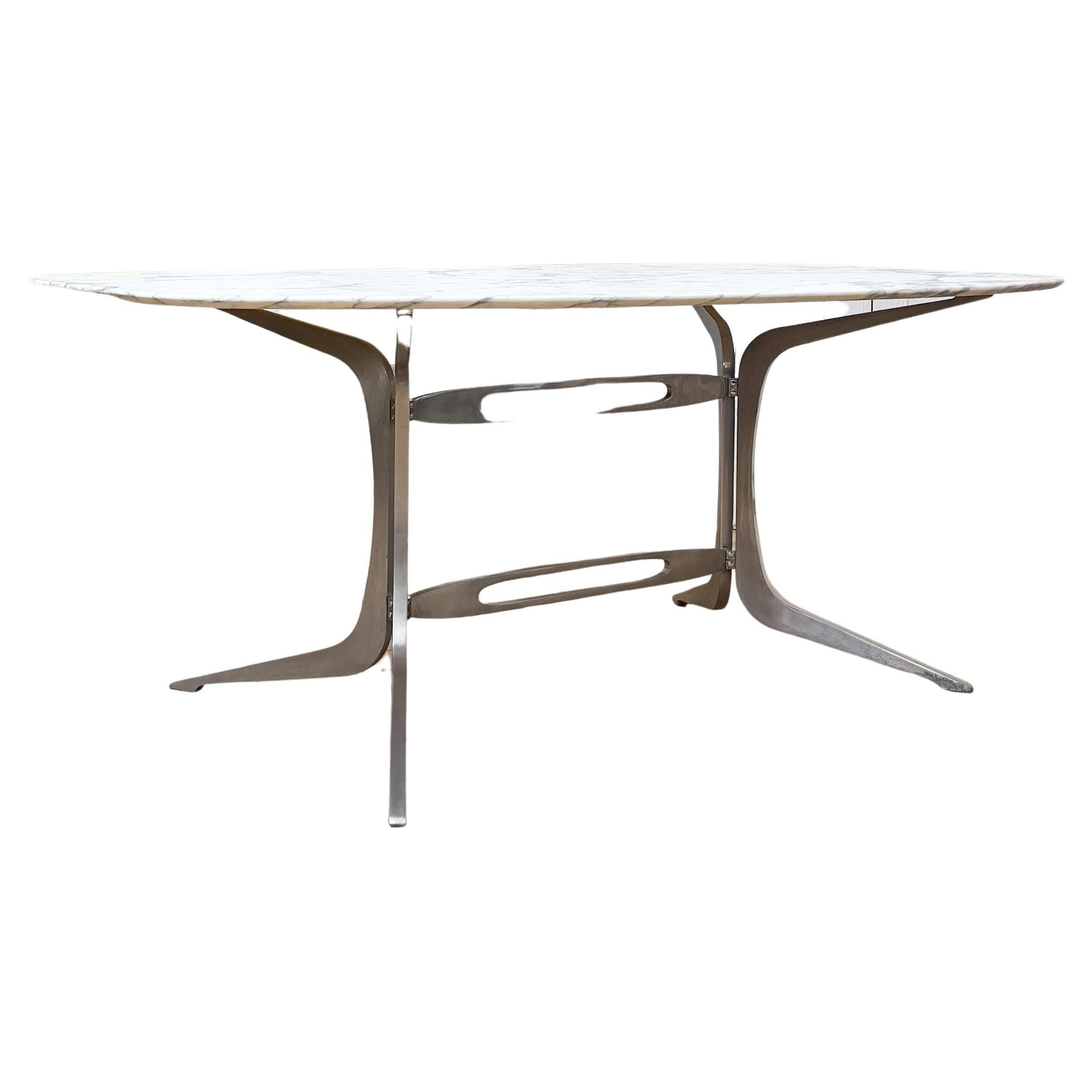 French Dinning Marble Table by Pierre Pichard For Sale