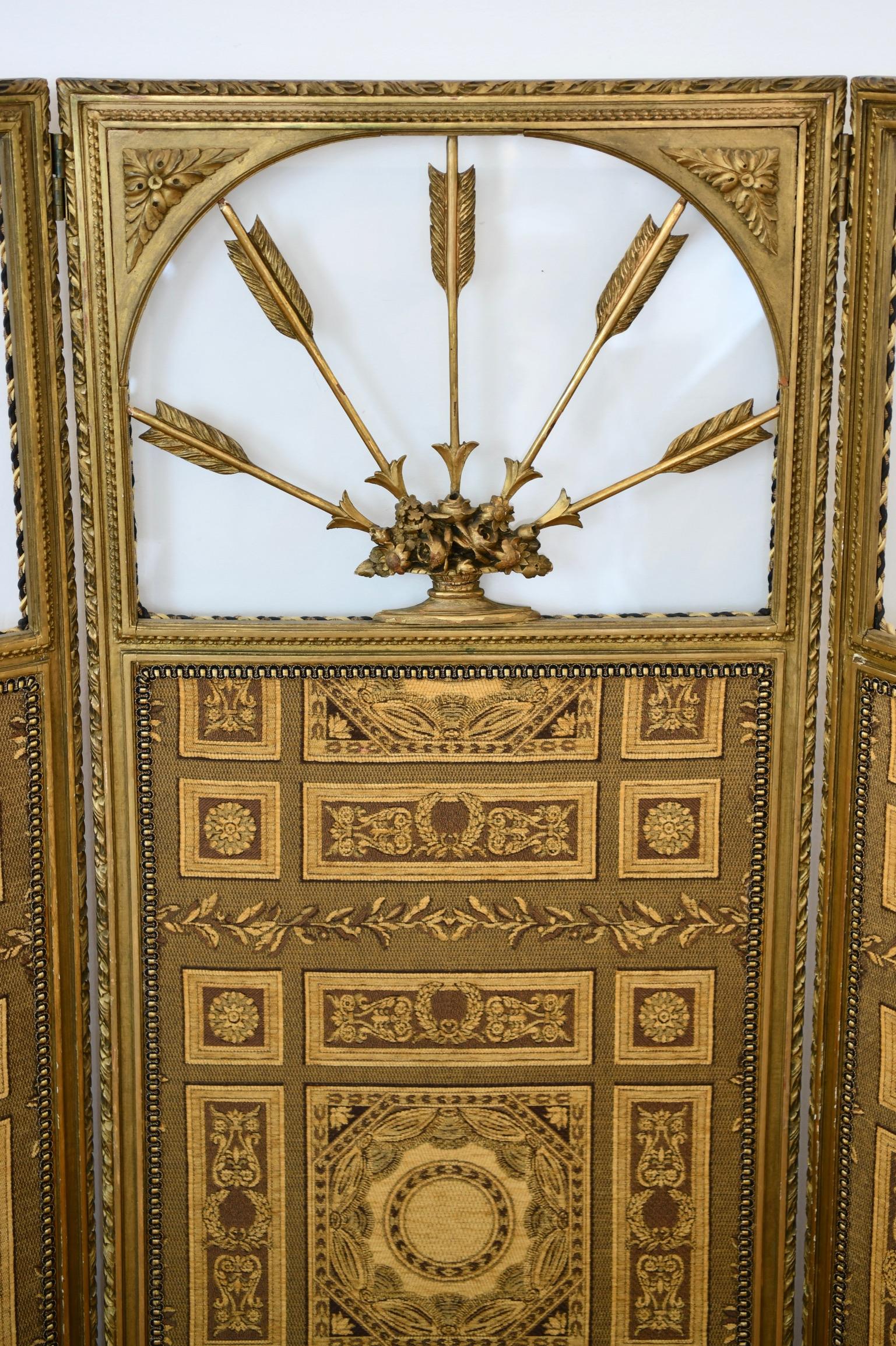 French Directoire 3-Panel Screen In Good Condition For Sale In Brooklyn, NY
