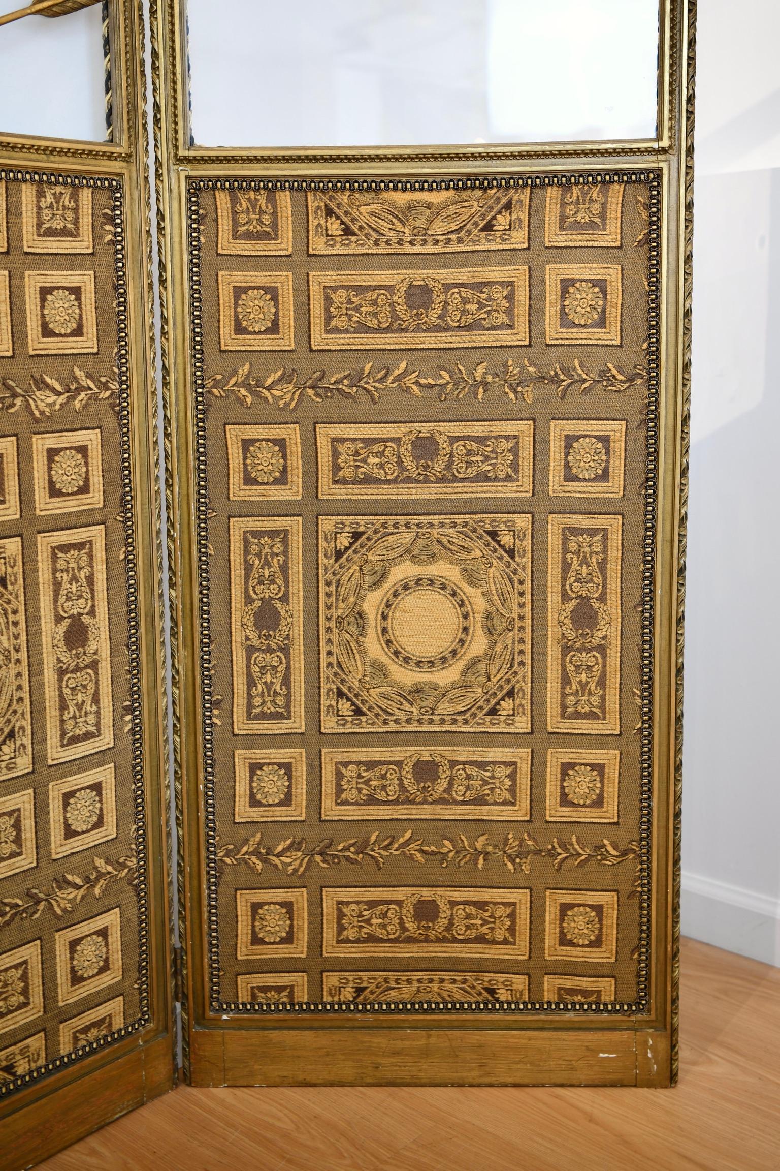 20th Century French Directoire 3-Panel Screen For Sale