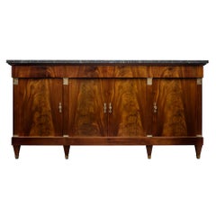 French Directoire Antique Flamed Mahogany Buffet