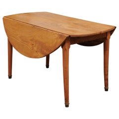 French Directoire Ashwood Oval Drop-Leaf Table, circa 1800