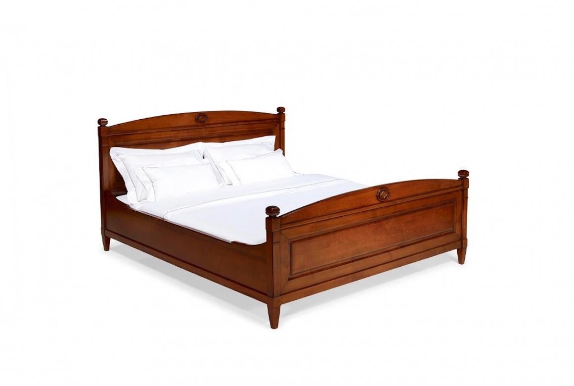 Wood French Directoire Bed Frame, 20th Century For Sale