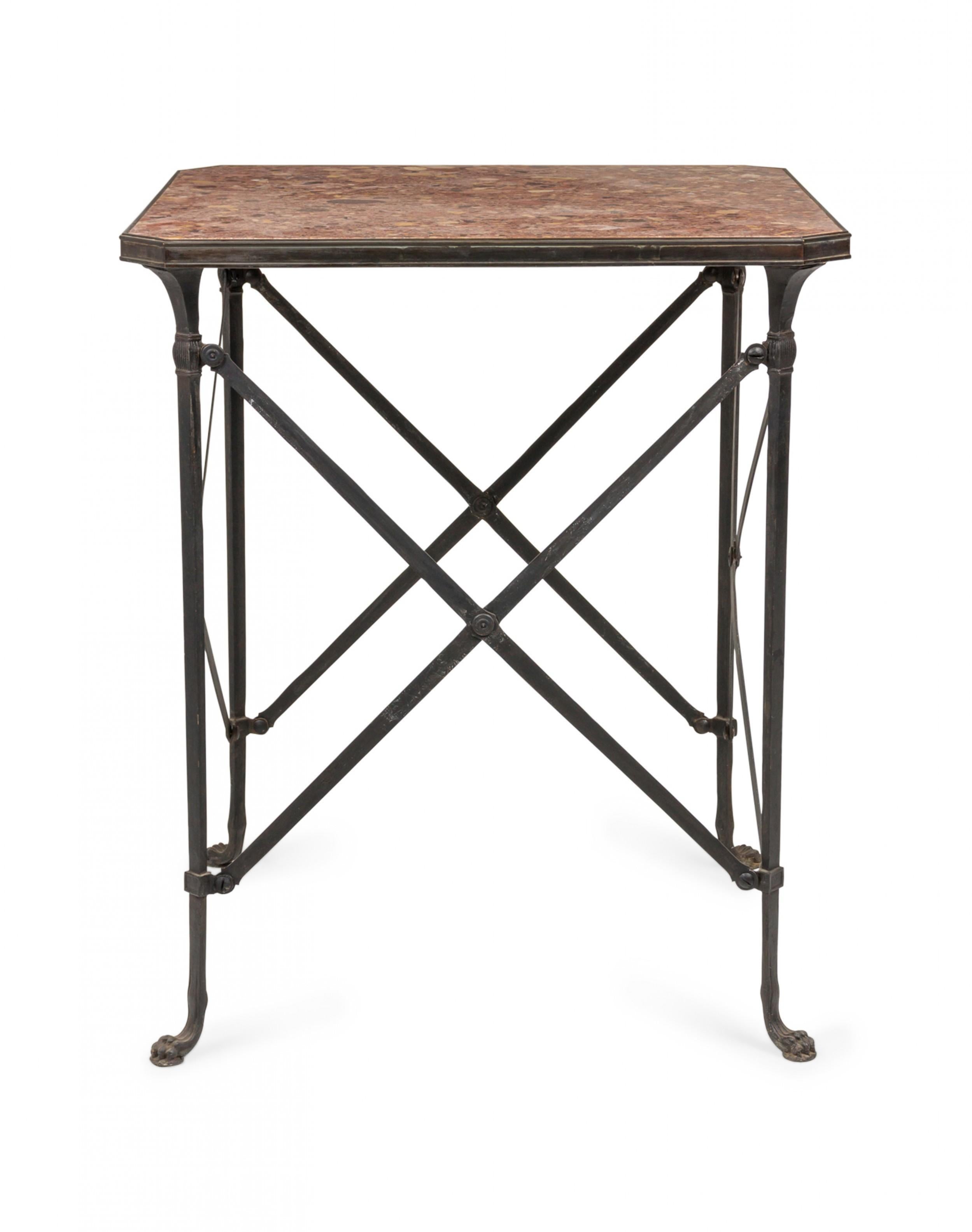 Table d'appoint en bronze directoire français à plateau en marbre en vente 5