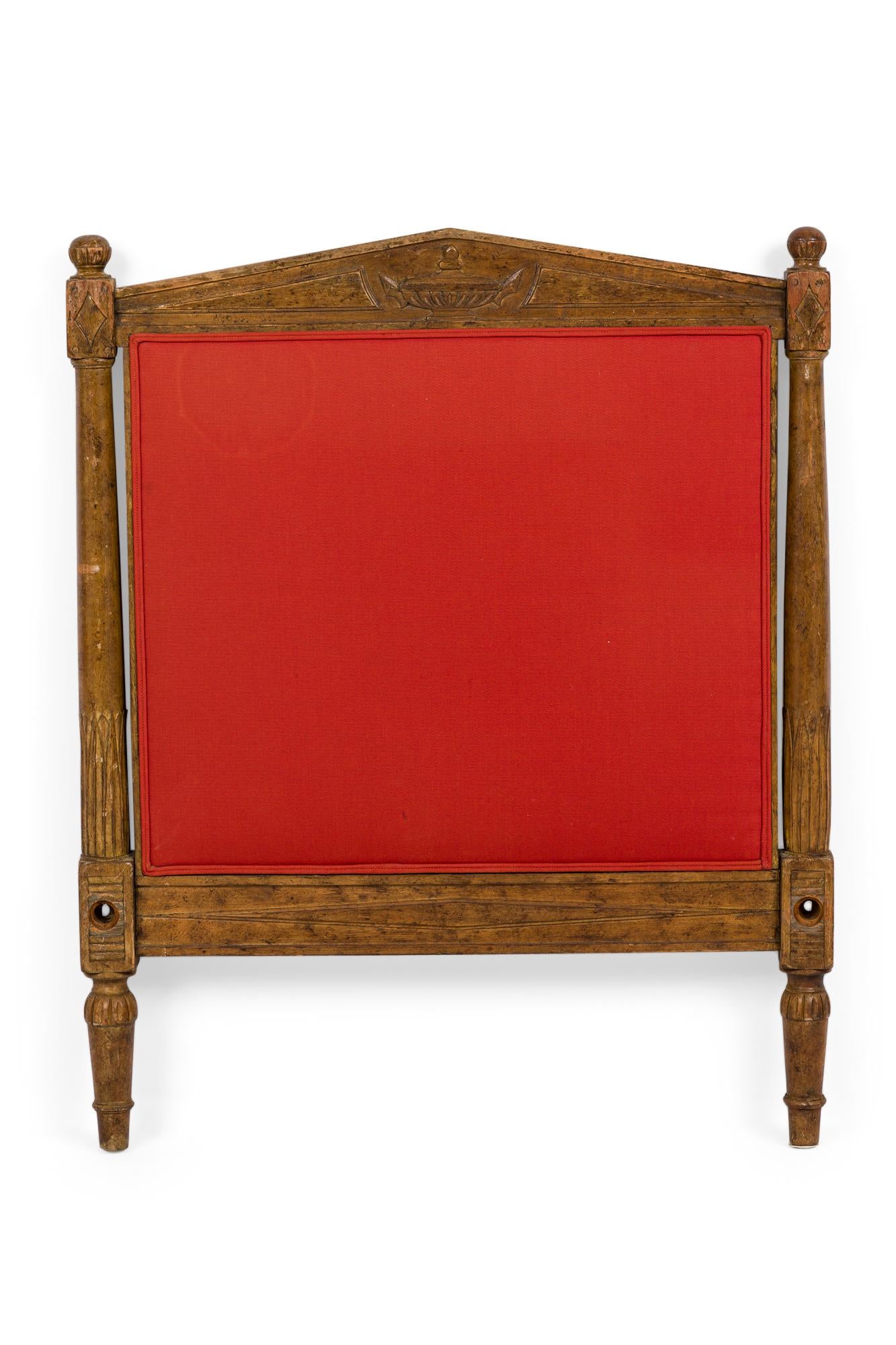 20th Century French Directoire Carved Wood and Red Upholstered Daybed For Sale