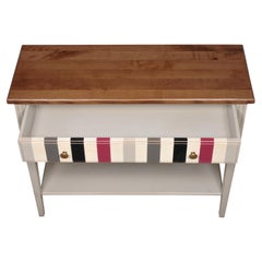 French Directoire console in cherry with red grey striped drawer