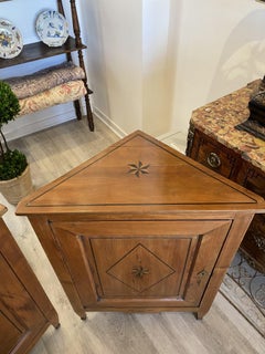 French Directoire Corner Cabinets, Pair