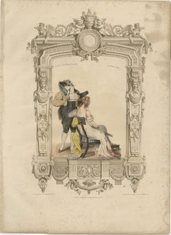 French Directoire Costume Lithograph – Under the Directory 1797 – Published 1847
