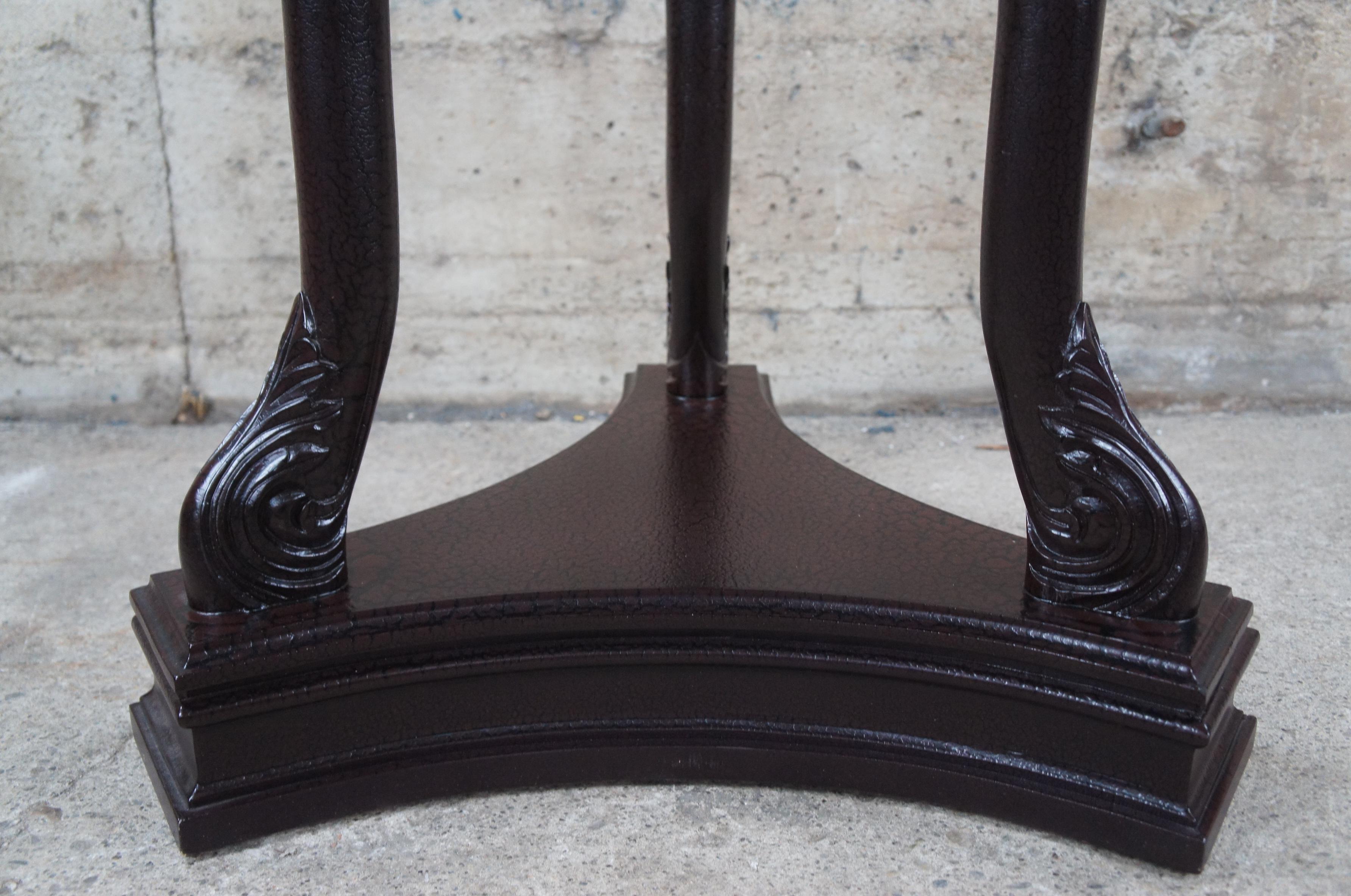 Directoire Français Laque Craquelée Gueridon Swan Pedestal Table Sculpture Stand en vente 3