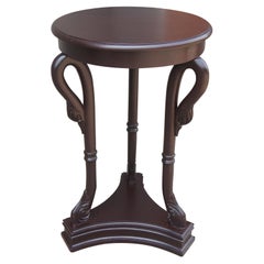 Used French Directoire Crackle Lacquer Gueridon Swan Pedestal Table Sculpture Stand
