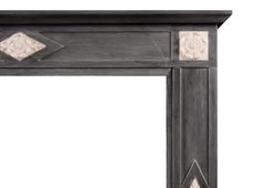 Kamin im Directoire-Stil aus grauem Bardiglio-Marmor