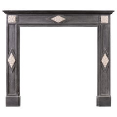 Antique French Directoire Fireplace in Grey Bardiglio Marble