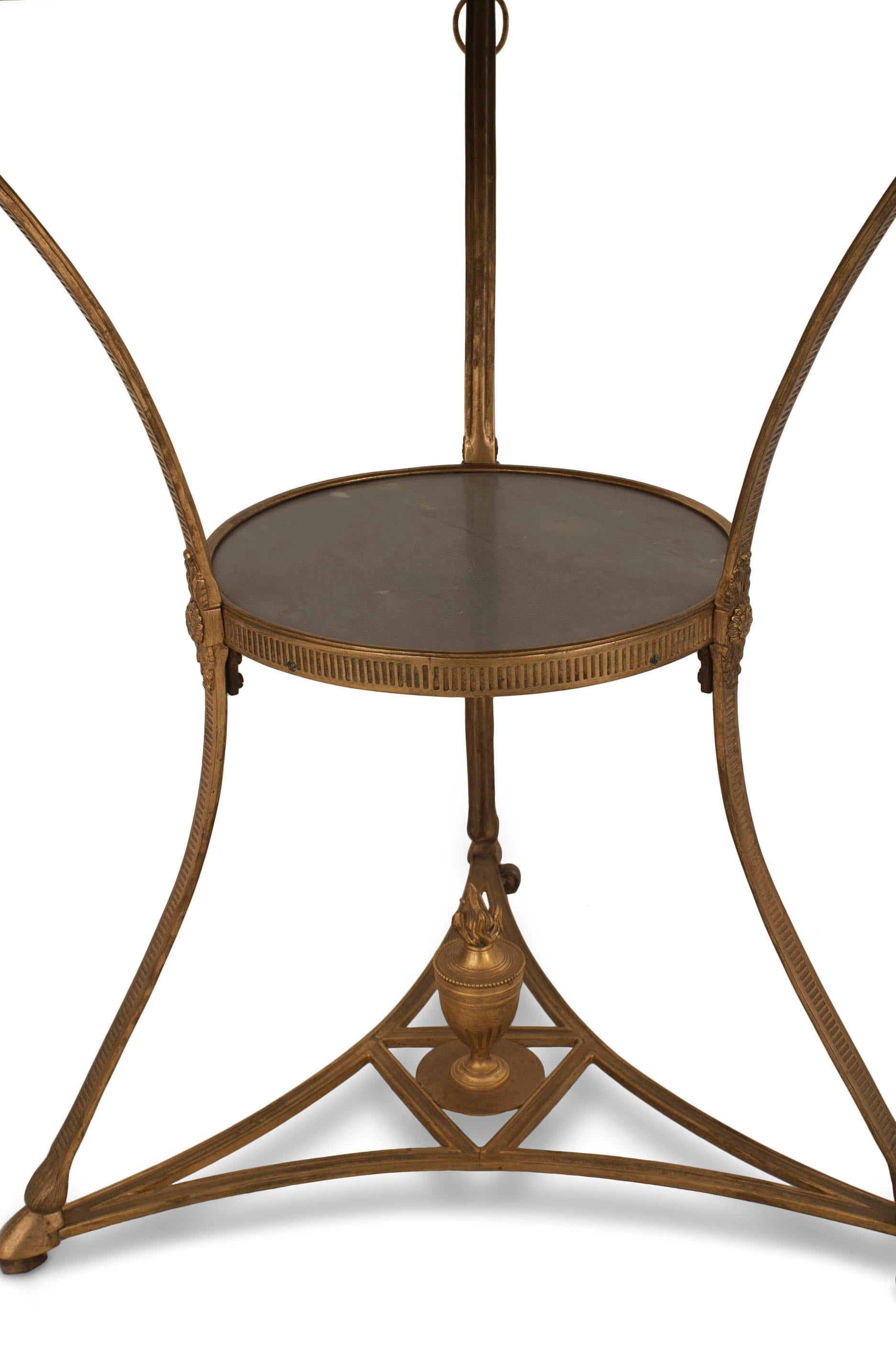 Charles X Tables d'appoint en marbre et dorures Directoire en vente
