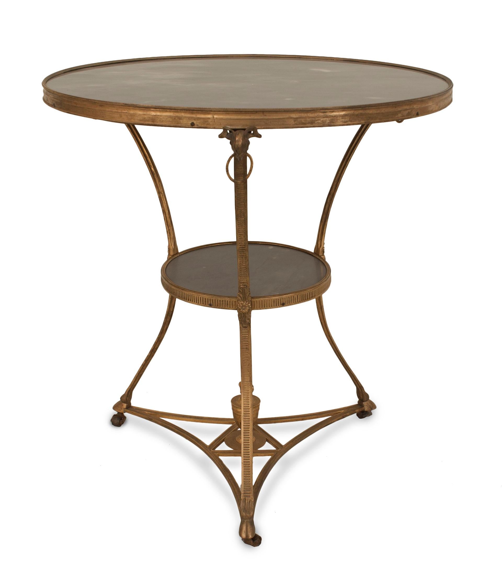 Tables d'appoint en marbre et dorures Directoire Bon état - En vente à Queens, NY