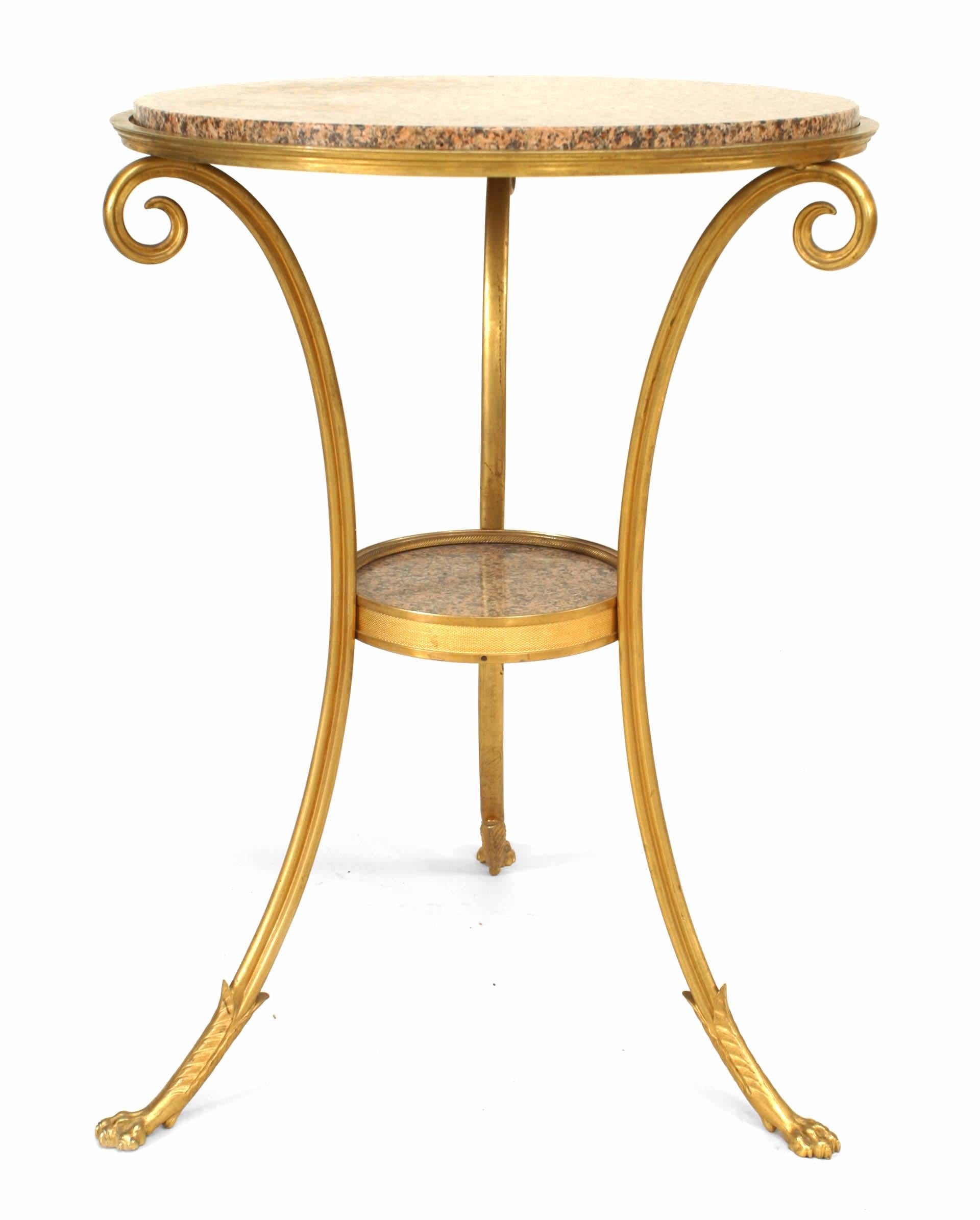 20th Century French Directoire Gilt Bronze End Table For Sale