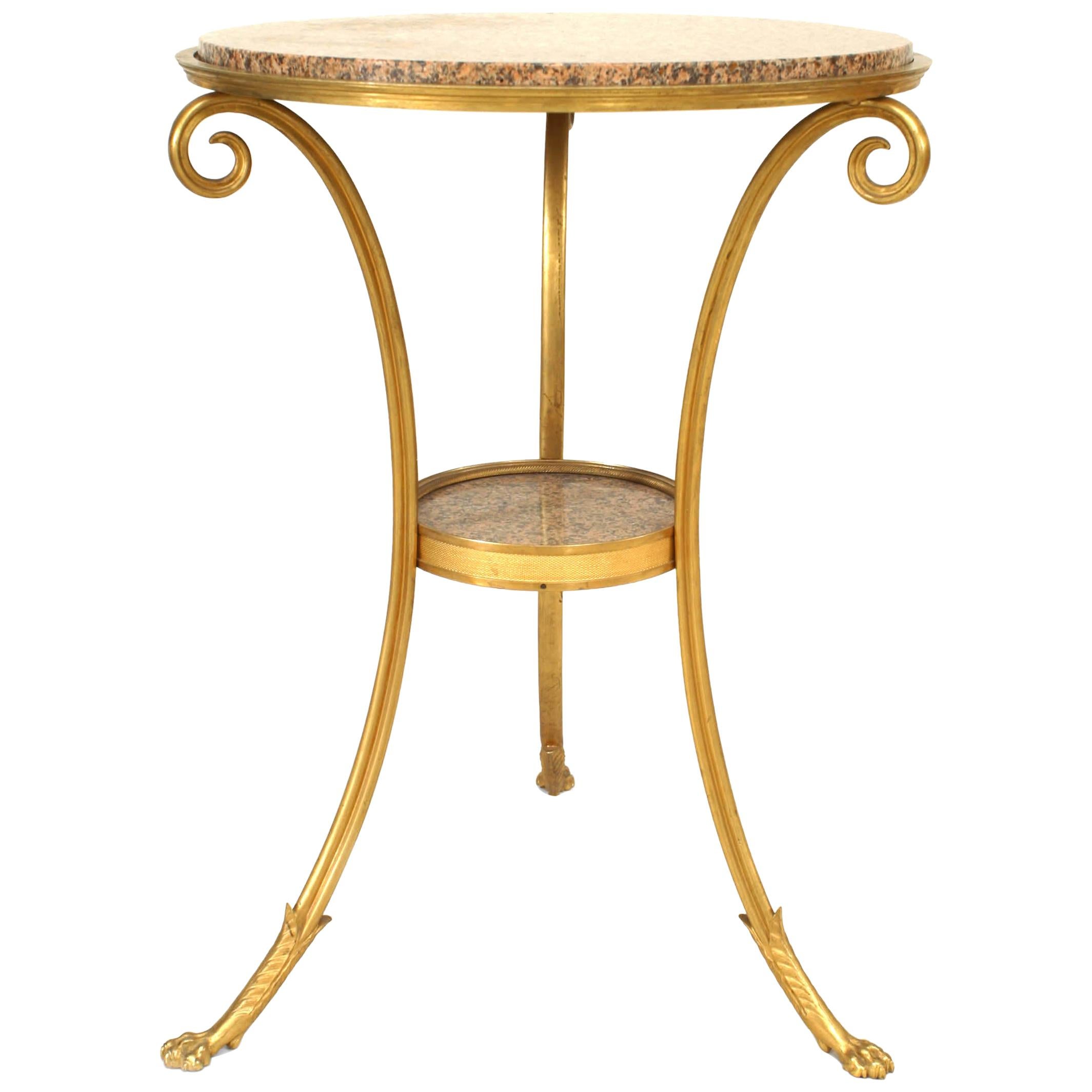 French Directoire Gilt Bronze End Table