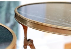 French Directoire Gueridon Tables, Black Marble & Bronze, 20th Century