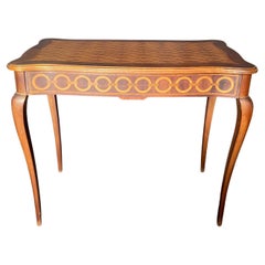  French Directoire Inlaid Marquetry Side Table or Desk with Meticulous Inlay