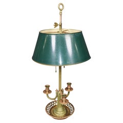French Directoire Louis XVI Style Gilt Metal & Tole Bouillotte Lamp