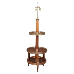 French Directoire Mahogany and Brass Mounted Floor Lamp with Shelves