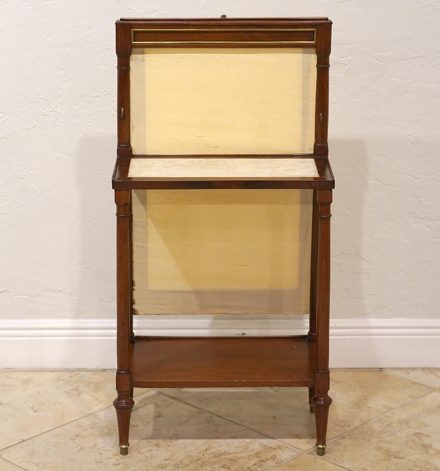 French Directoire Mahogany Lady's Fire Screen Fall Front Bureau or Writing Desk 7