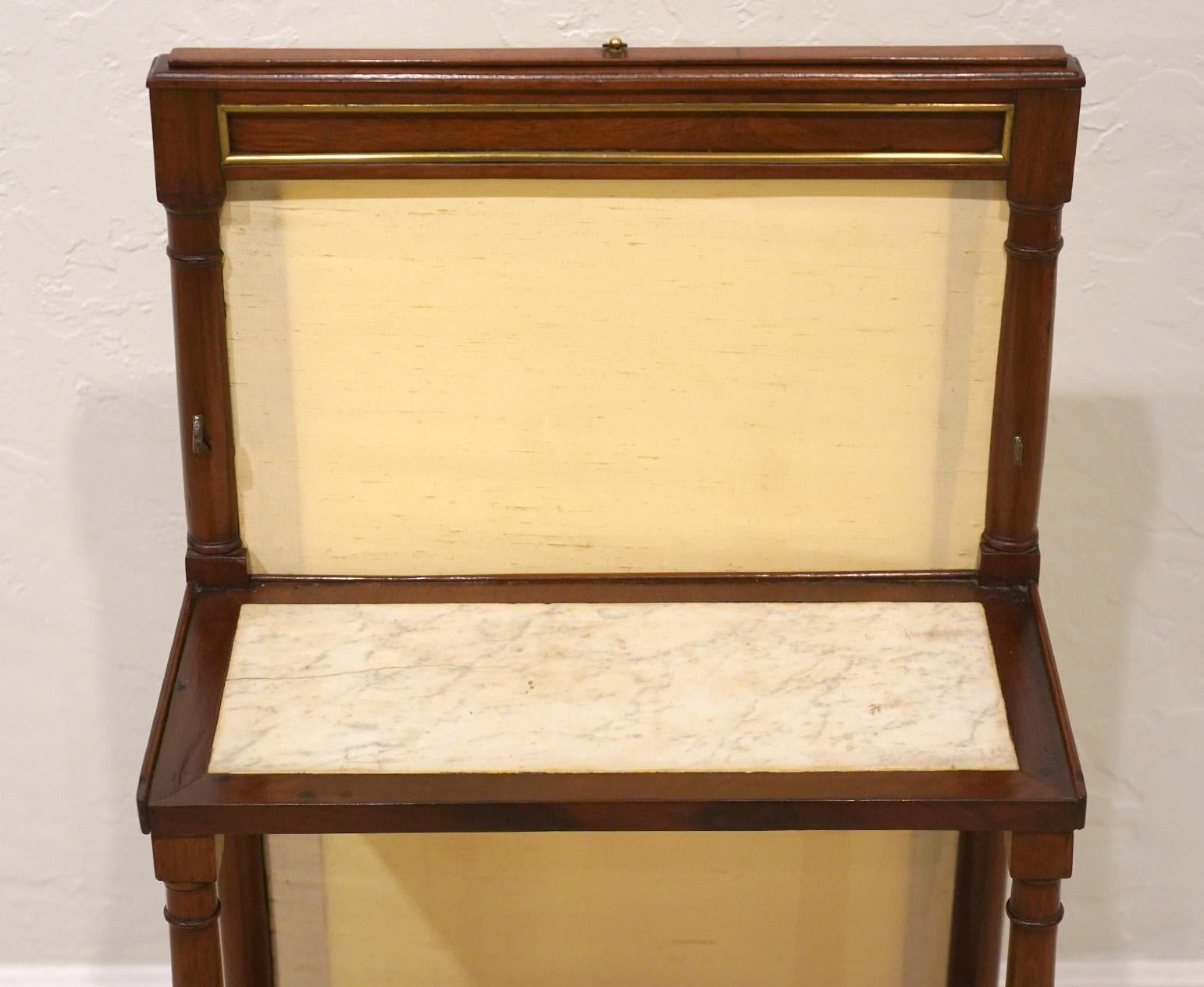 French Directoire Mahogany Lady's Fire Screen Fall Front Bureau or Writing Desk 8
