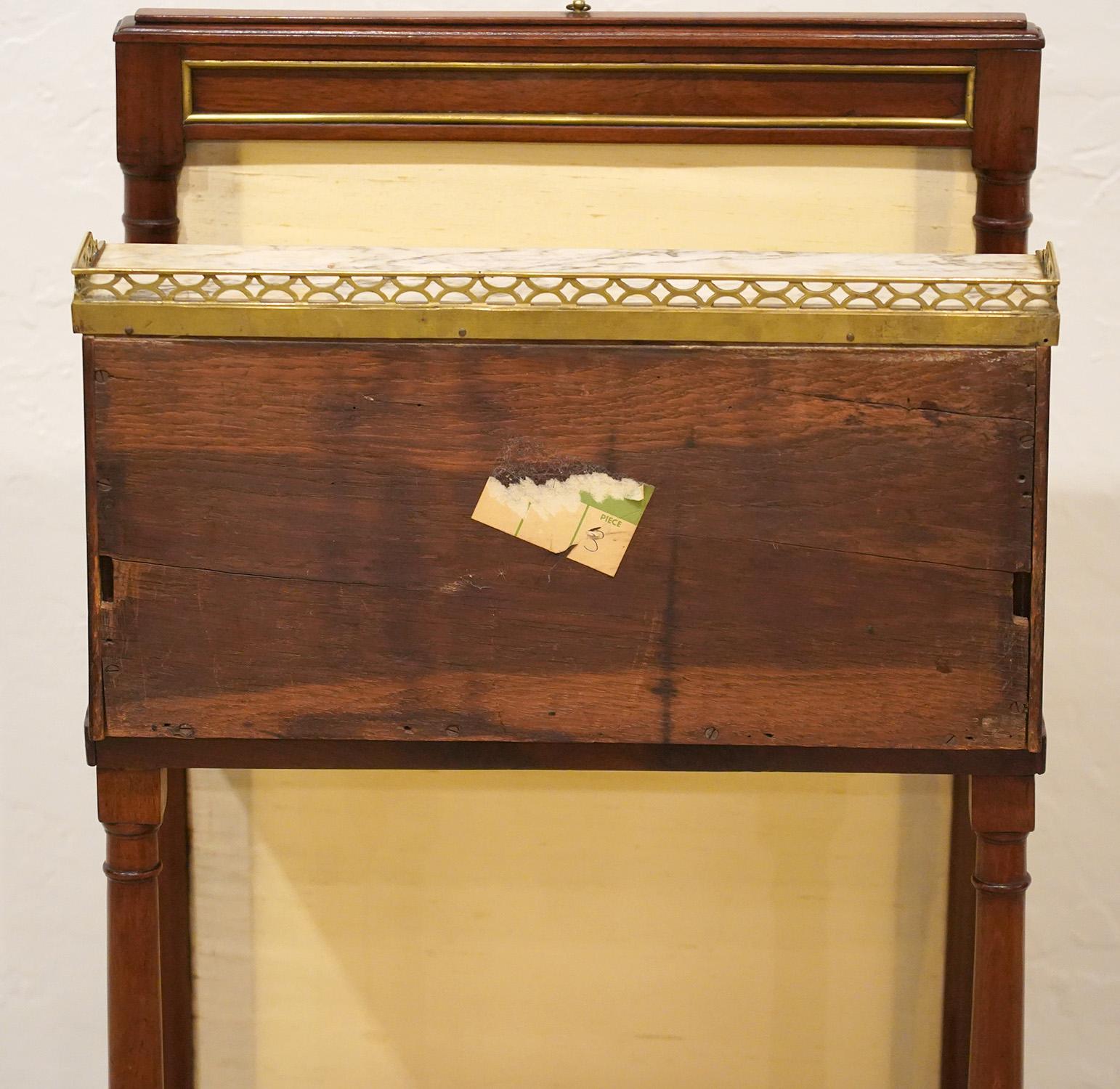 French Directoire Mahogany Lady's Fire Screen Fall Front Bureau or Writing Desk 11