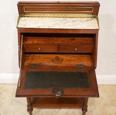 French Directoire Mahogany Lady's Fire Screen Fall Front Bureau or Writing Desk