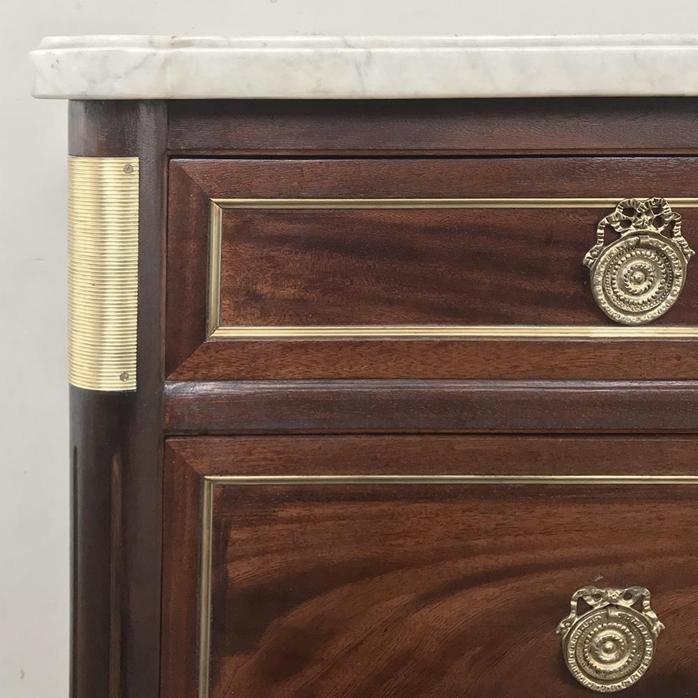 French Directoire Mahogany Marble-Top Commode, Silver Chest 4