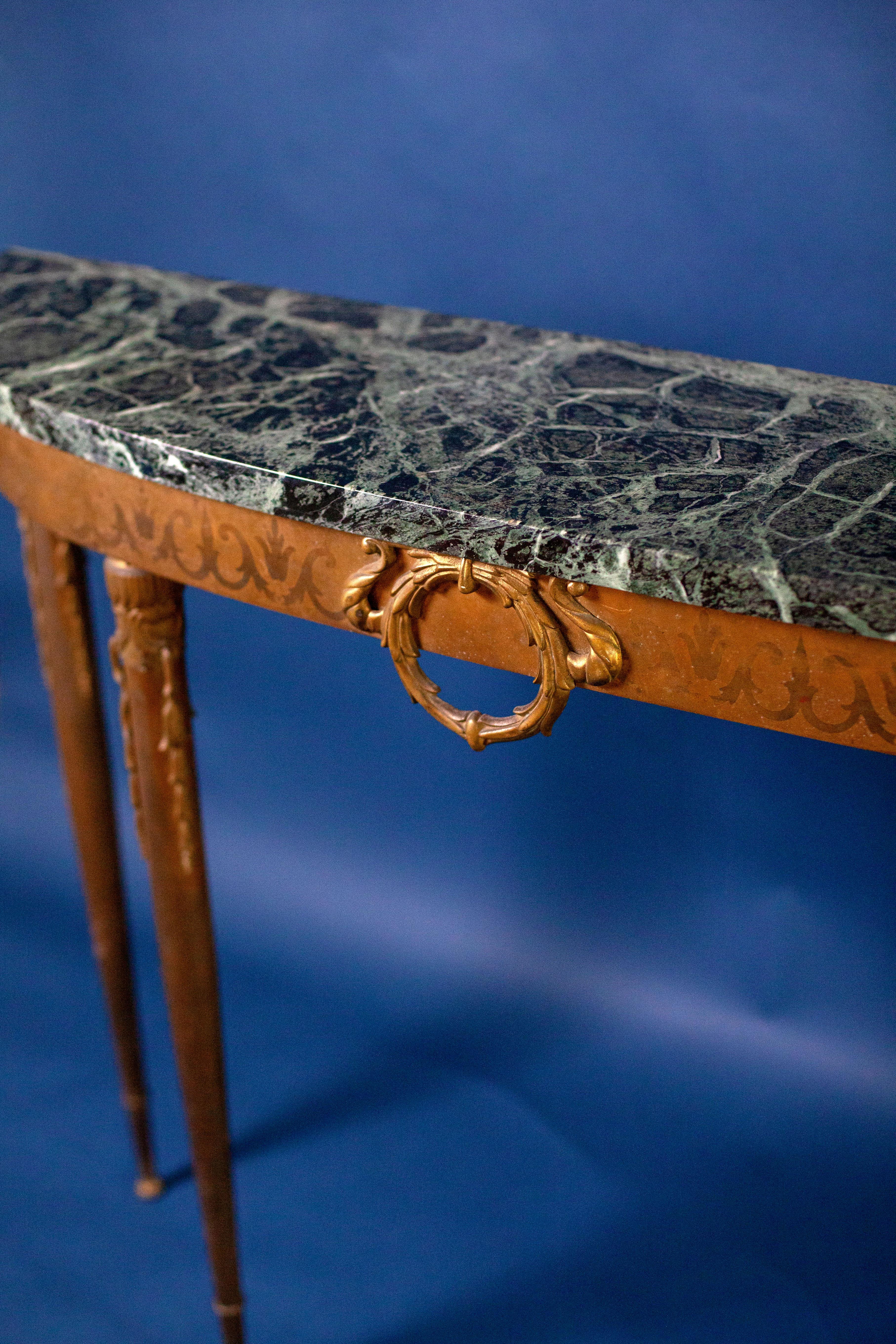 French, Directoire Marble Top Demi-Lune Table For Sale 5