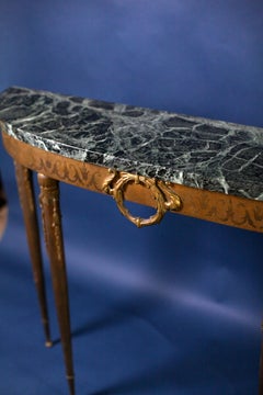 French, Directoire Marble Top Demi-Lune Table