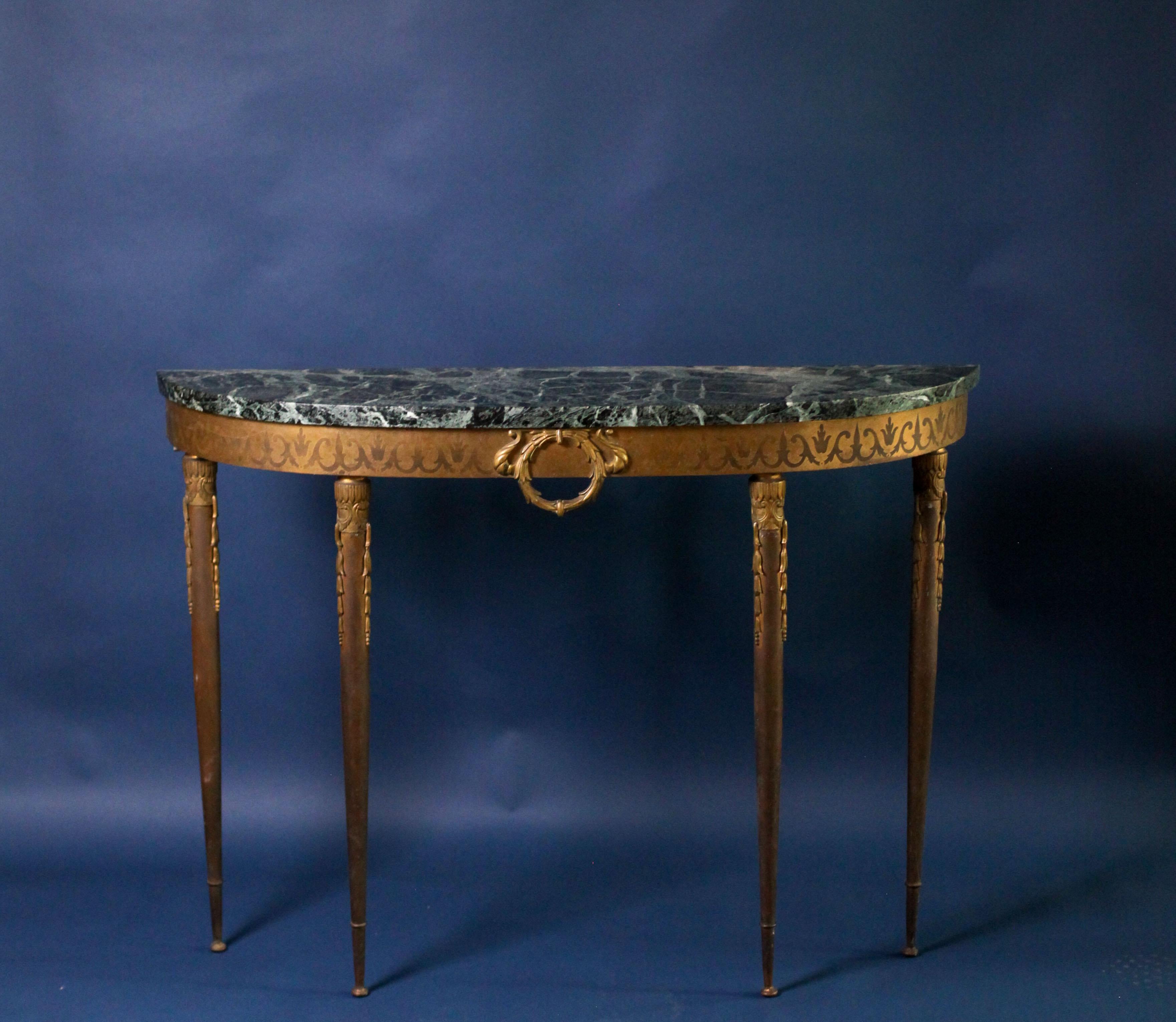 French, Directoire Marble Top Demi-Lune Table For Sale 3