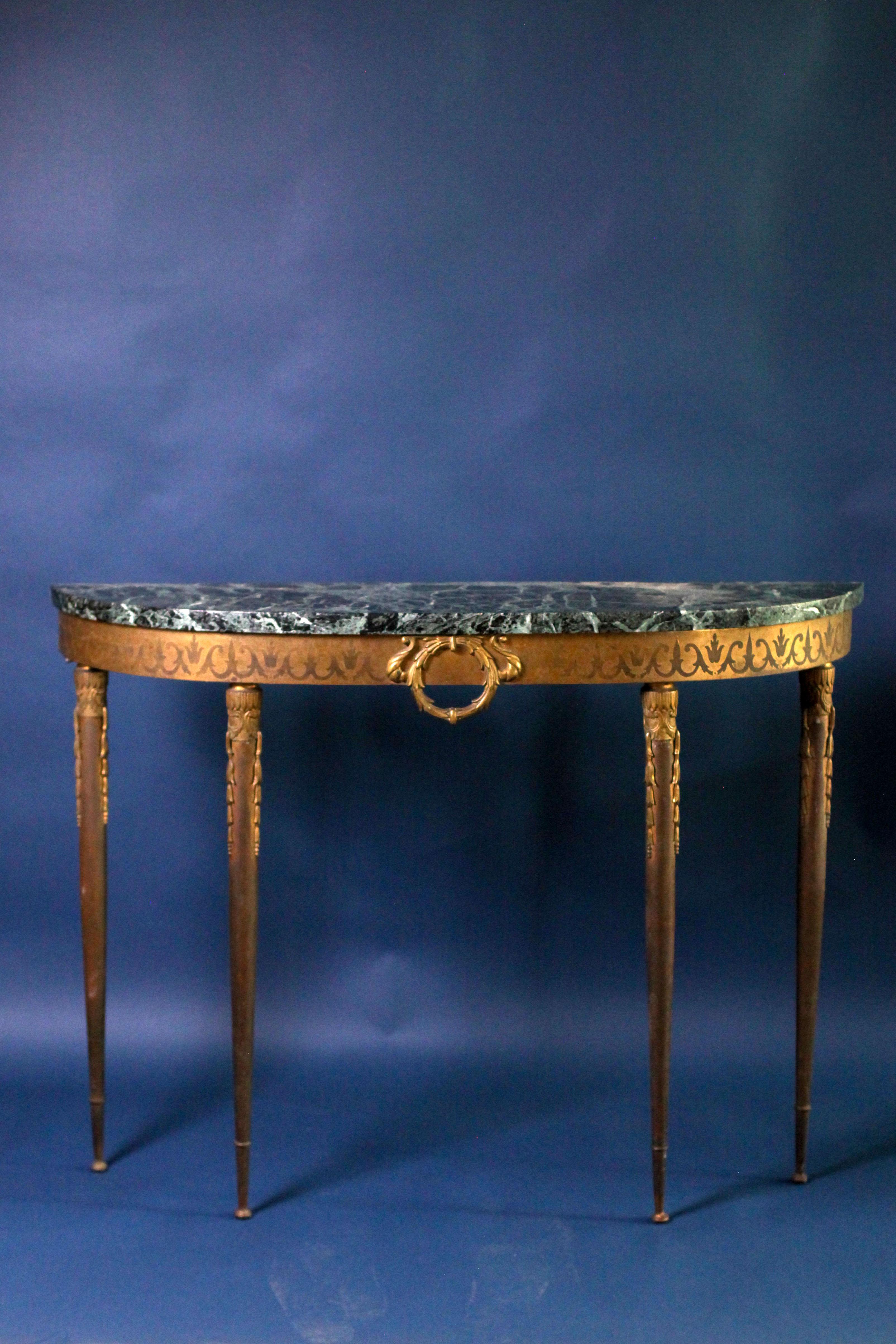 French, Directoire Marble Top Demi-Lune Table For Sale 4