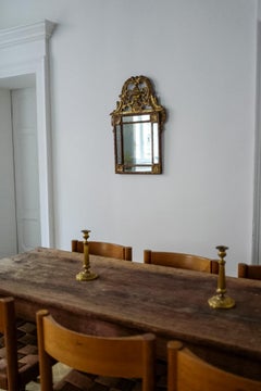 French Directoire Gold Giltwood Mirror with Original Mercury Glass 19th Century