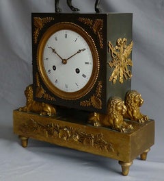 French Directoire or Empire Clock with Cupid Riding a Dog