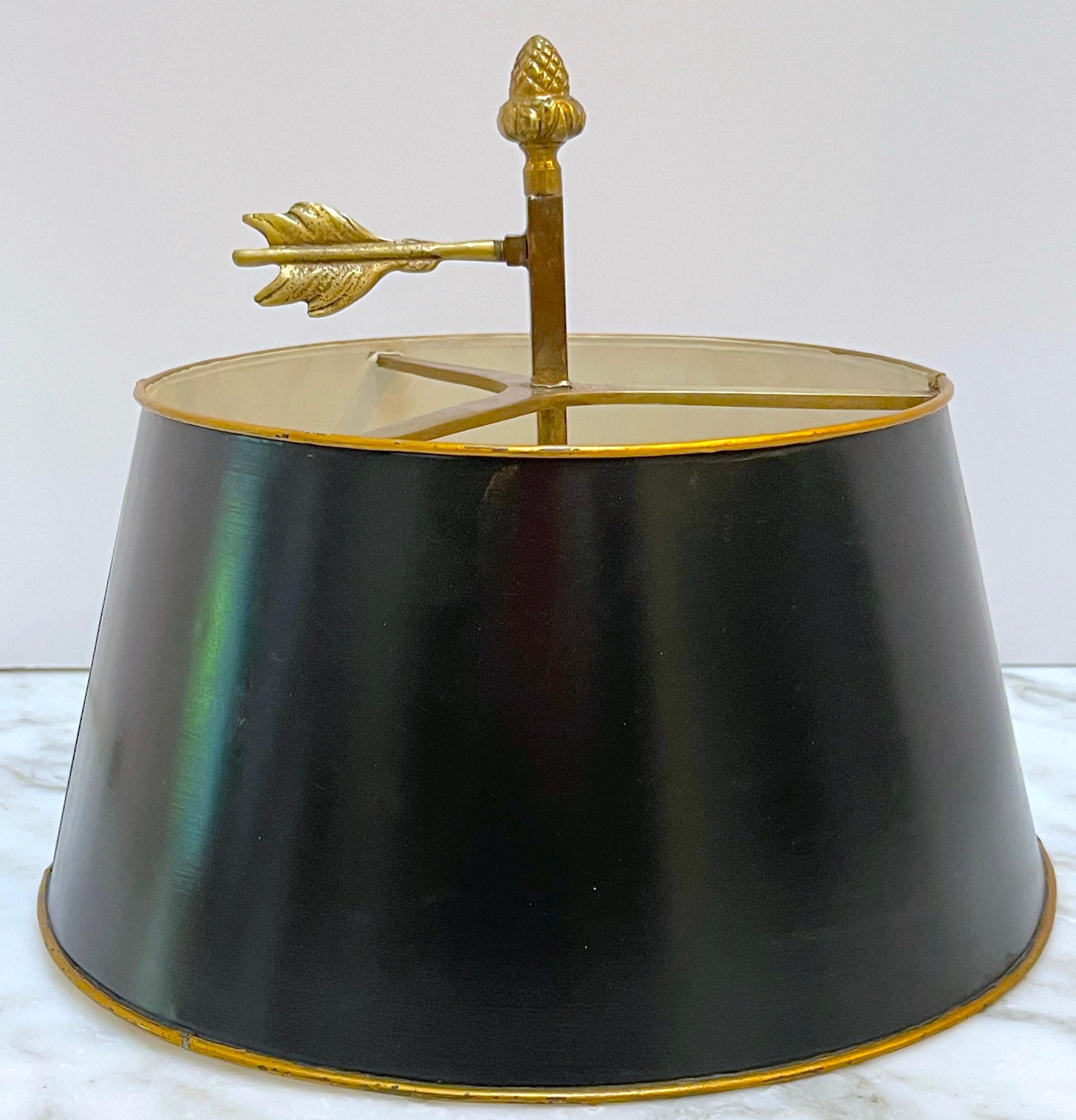 Lampe bouillotte française Directoire en bronze doré et améthyste noire taillée en cristal en vente 3