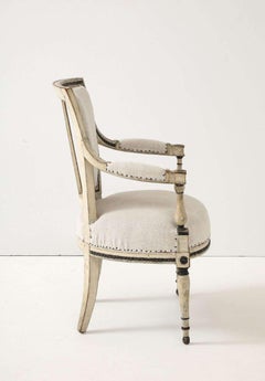 French Directoire Painted Fauteuils