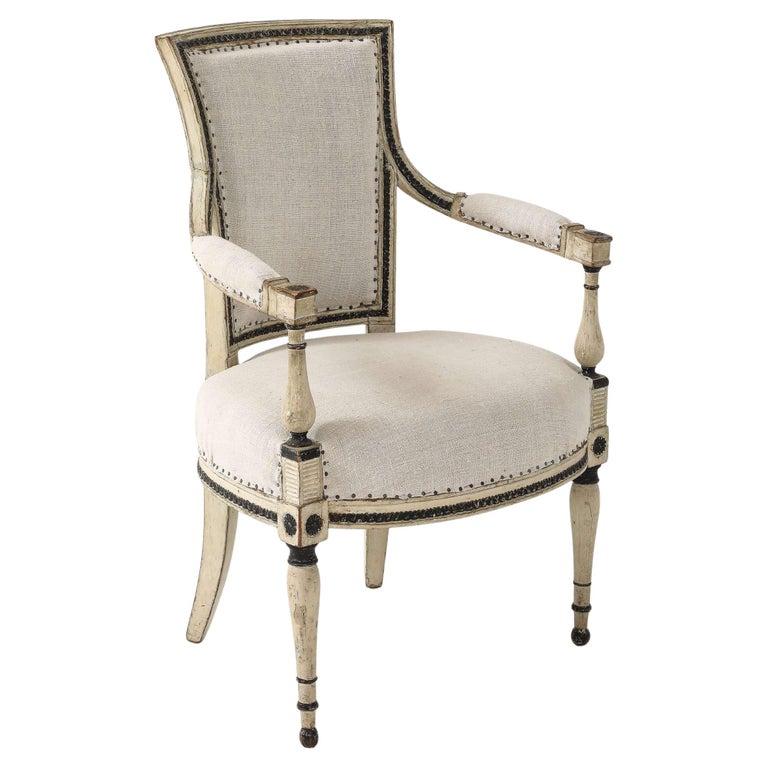 Francese French Directoire Painted Fauteuils in vendita