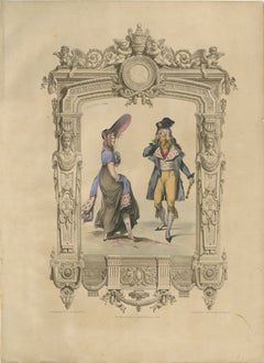 French Directoire Period Costume Lithograph, 1794 – Published 1847