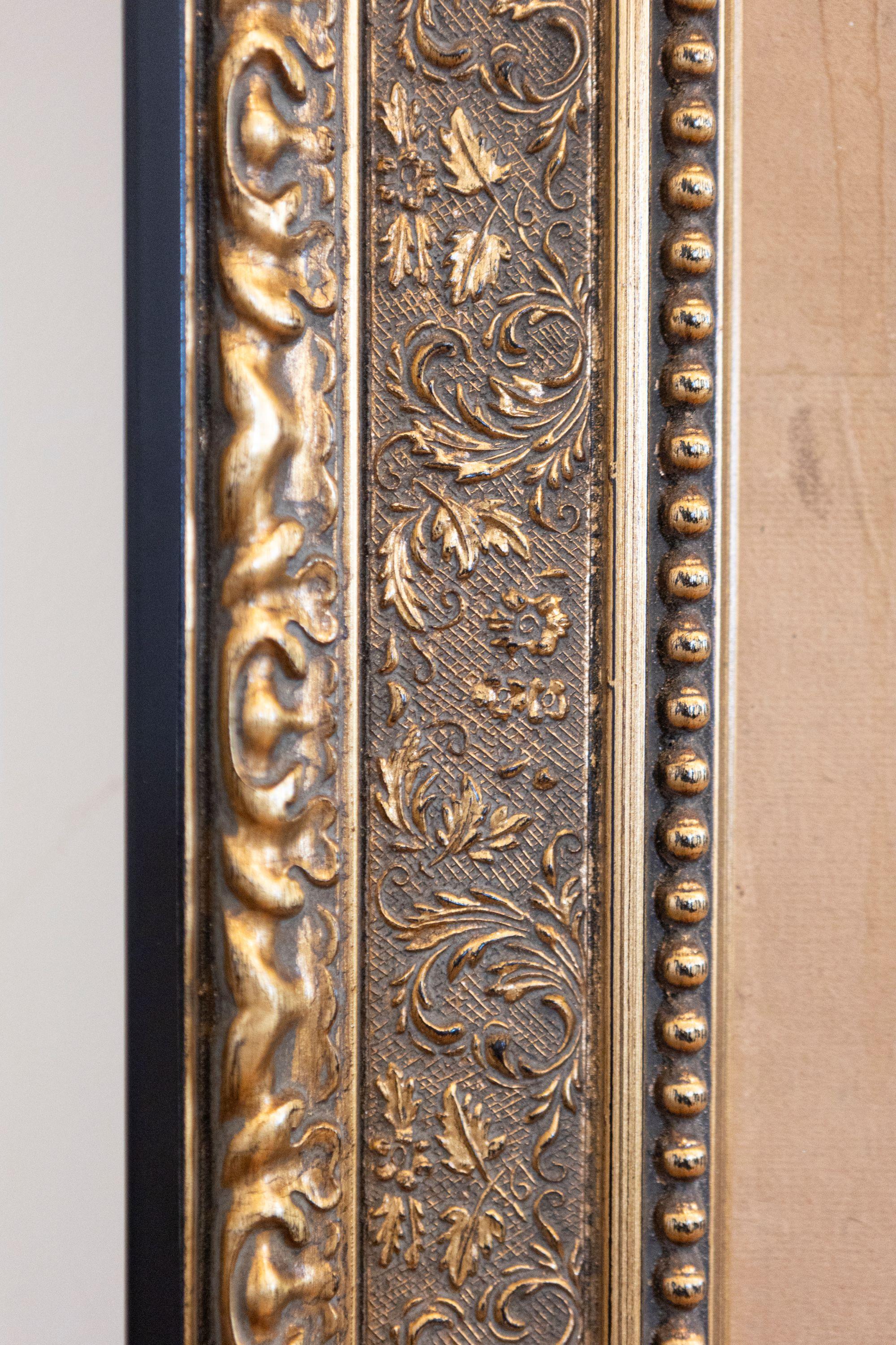 French Directoire Period Floral Painted Panel in Gilded Frame, circa 1790 For Sale 4