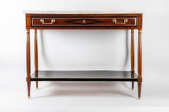 French Directoire Period Mahogany and Carrara Marble Console Top, circa 1798