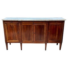 French Directoire Period Mahogany and Marble Sideboard Enfilade