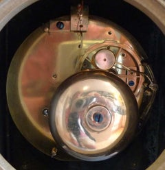 French Directoire Period Ormolu and Patinated Bronze Mantel Clock Signed Maniere