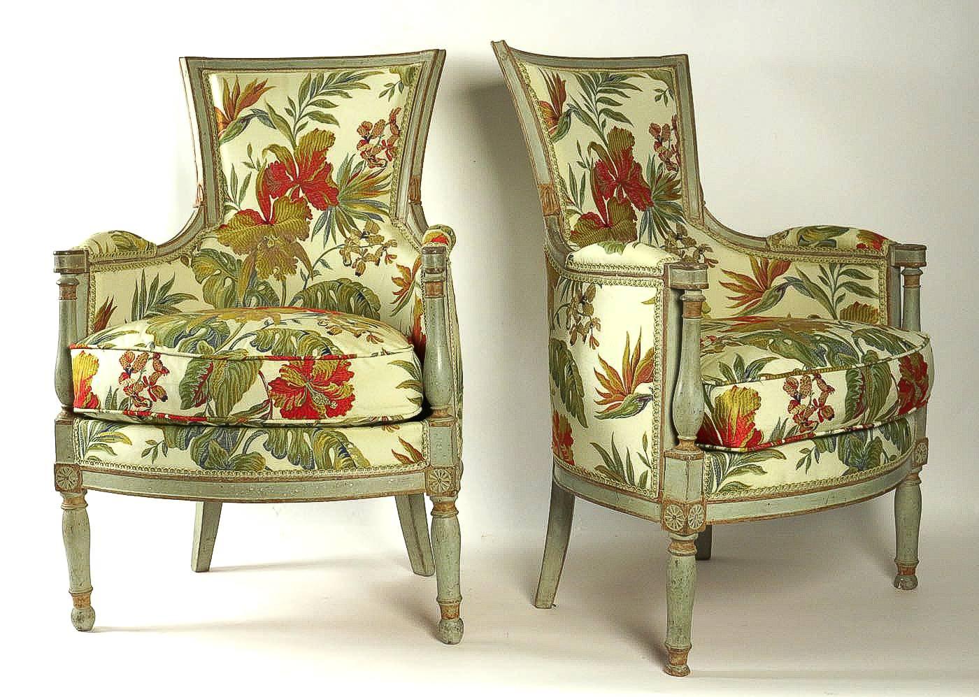 French Directoire Period Pair of Bergeres, circa 1798 7