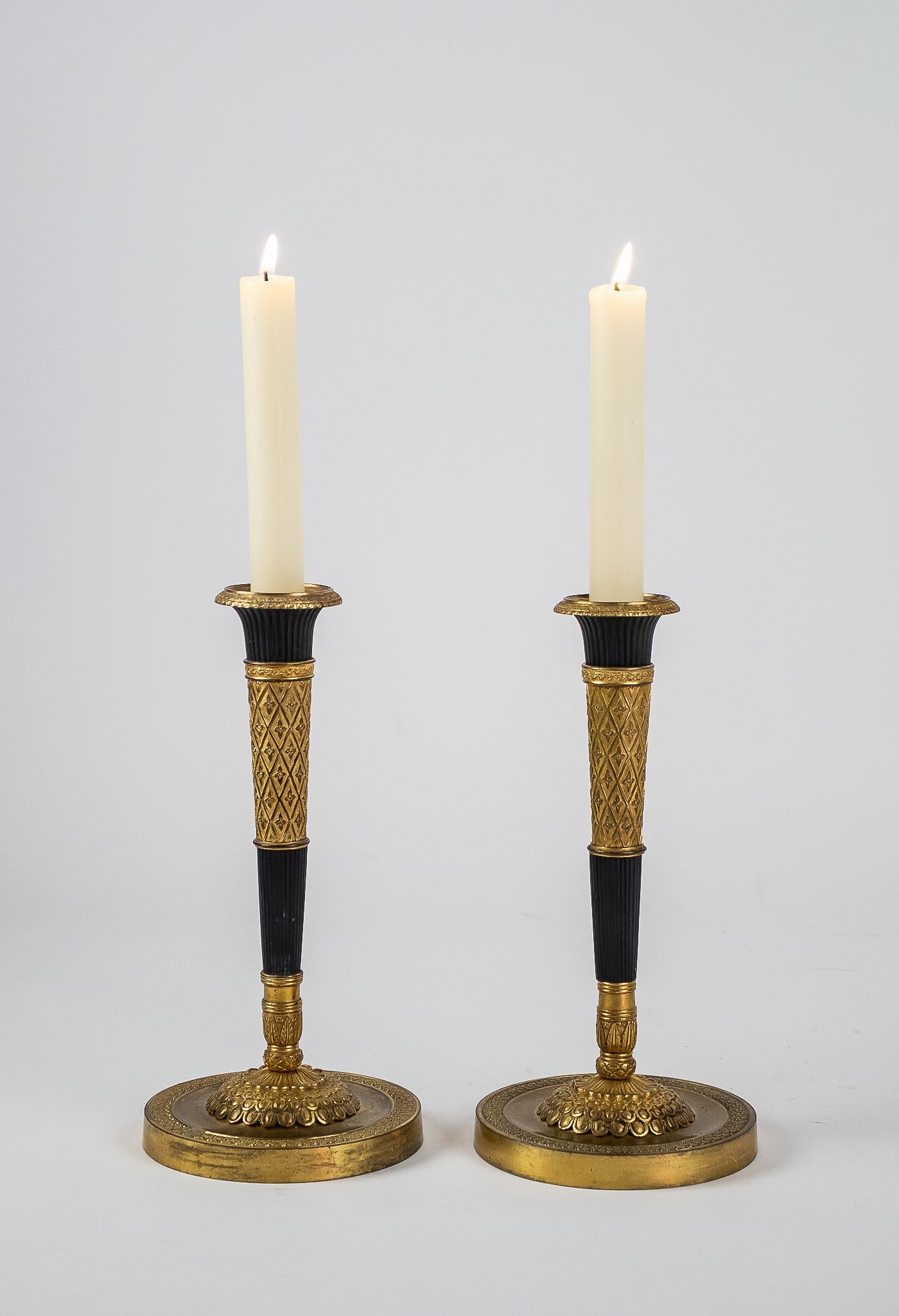 French Directoire Period Pair of French Candlesticks Converted in Table-Lamps 6
