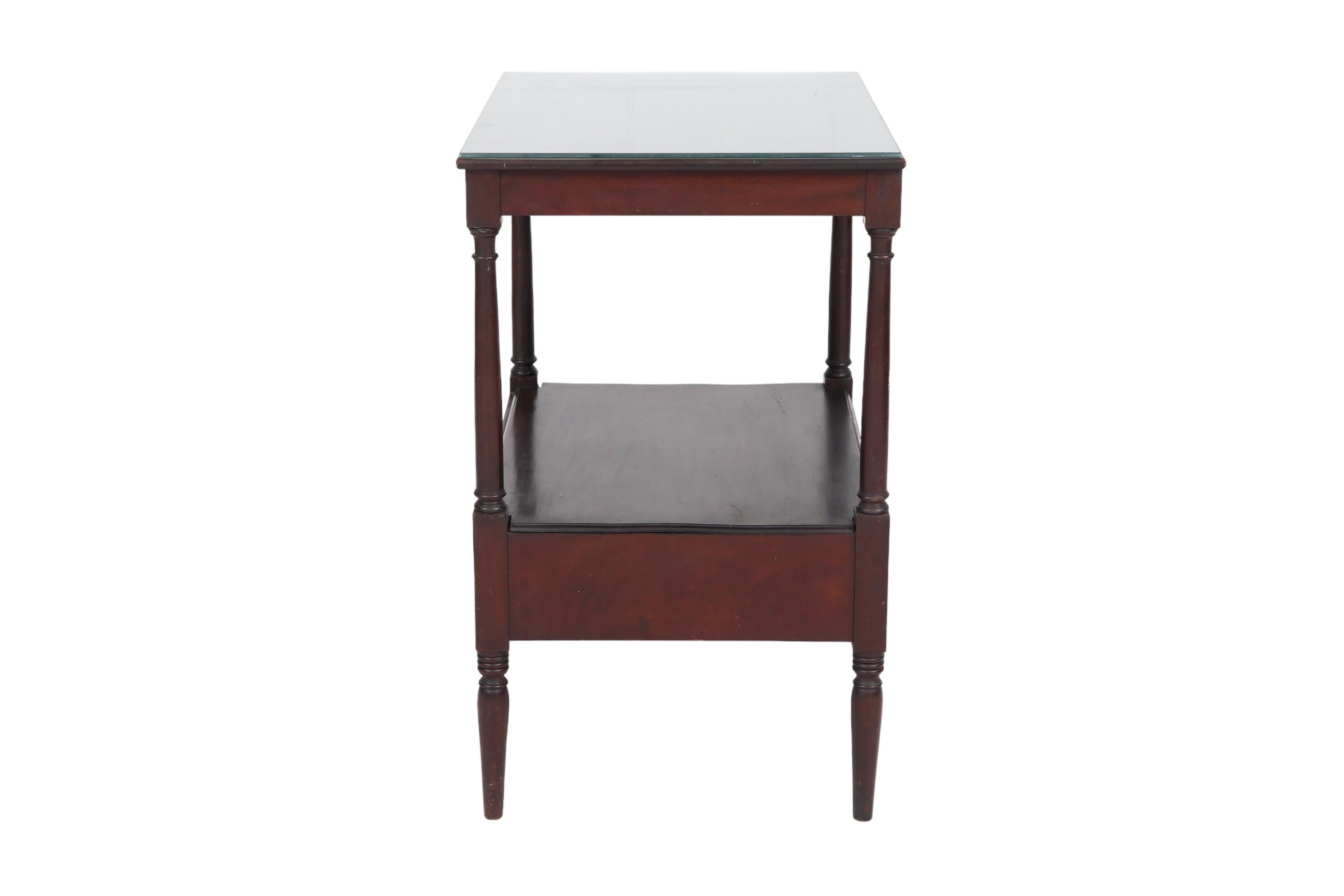Glass French Directoire Period Side Table For Sale
