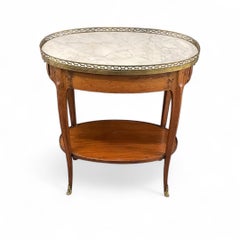 French Directoire Period Side Table, oval shaped, around 1800