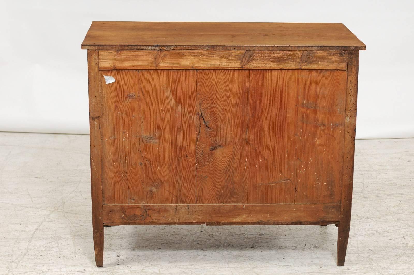 French Directoire Period Three-Drawer Chest with Bookmarked Walnut Veneer 3